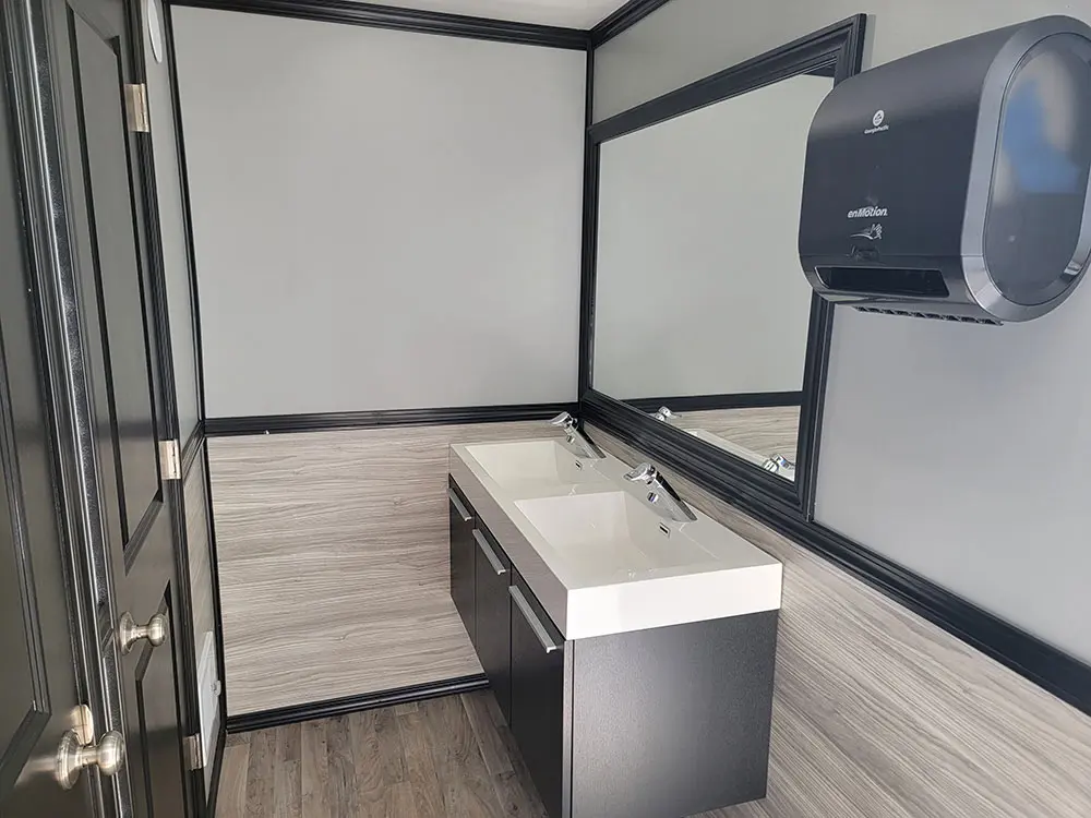Luxury interiors of our restroom trailers